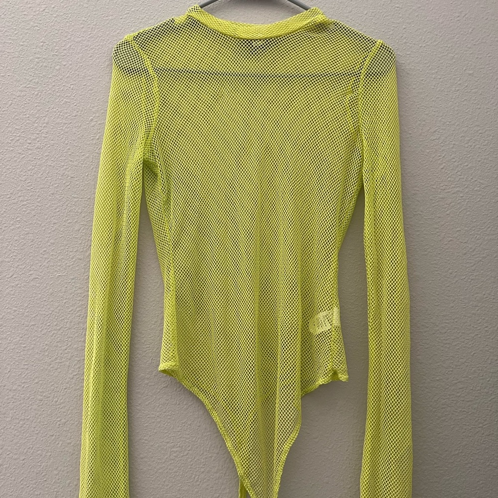 fluorescent yellow bodysuit